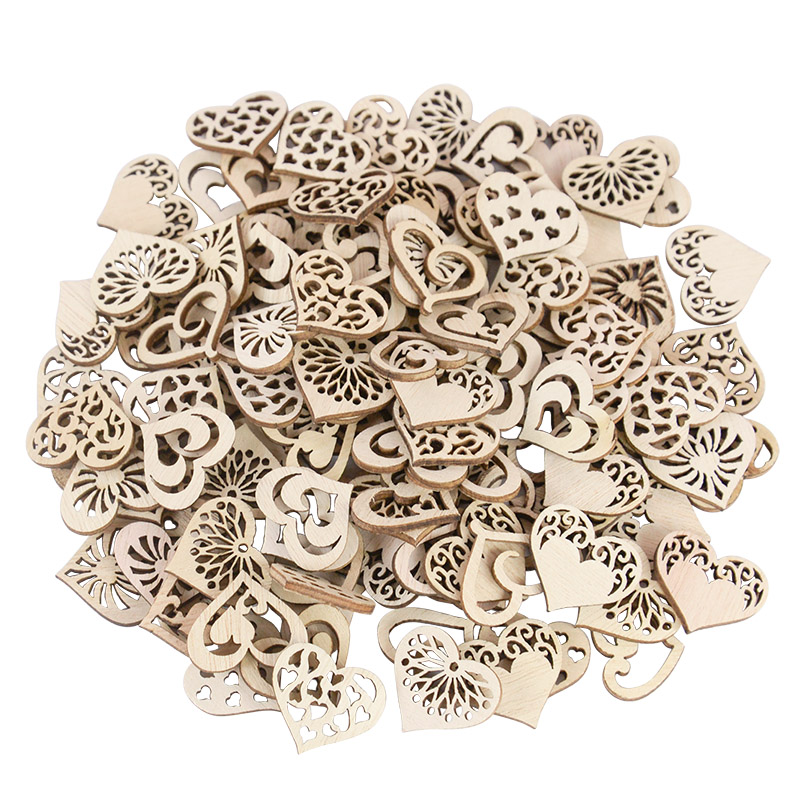 Craft Embellishment - 50/100 pièces motif de coeur creux