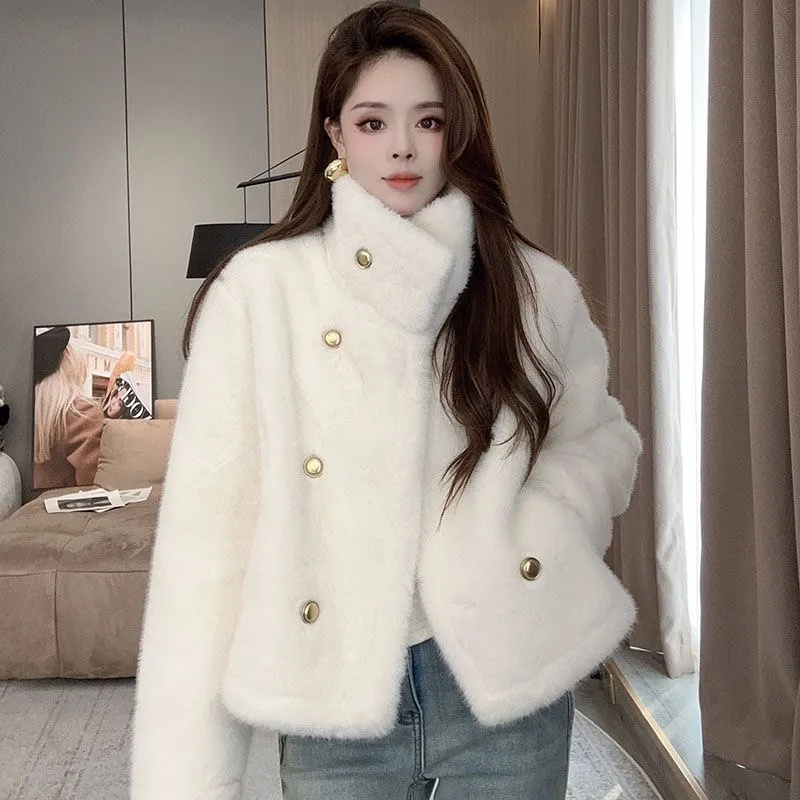 Velvet Ribbon Roll - Manteau en velours de vison pour