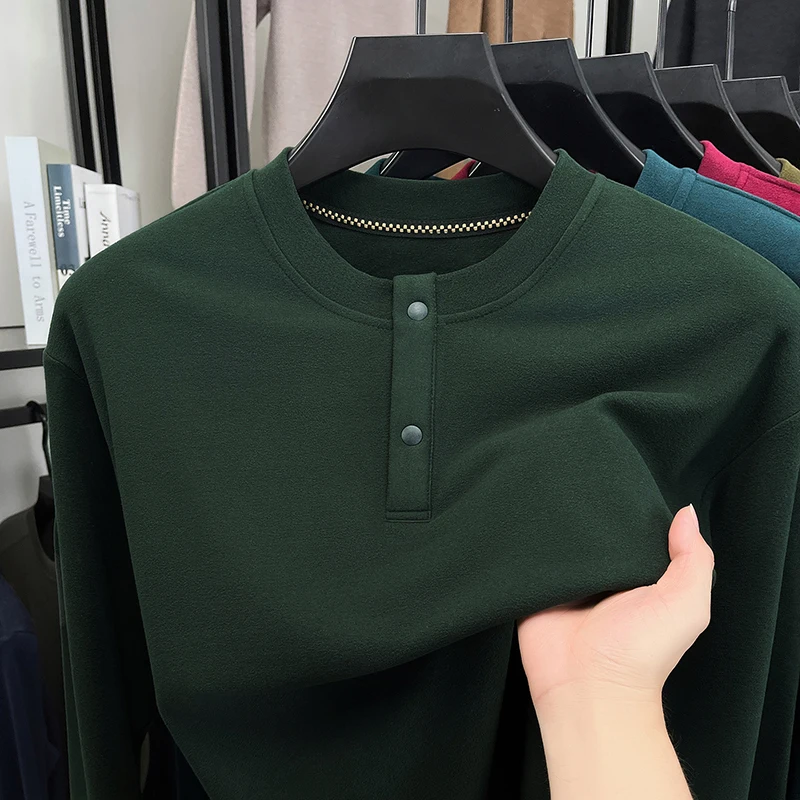 Embellish Knit - Pull Henley pour homme, coupe ample,