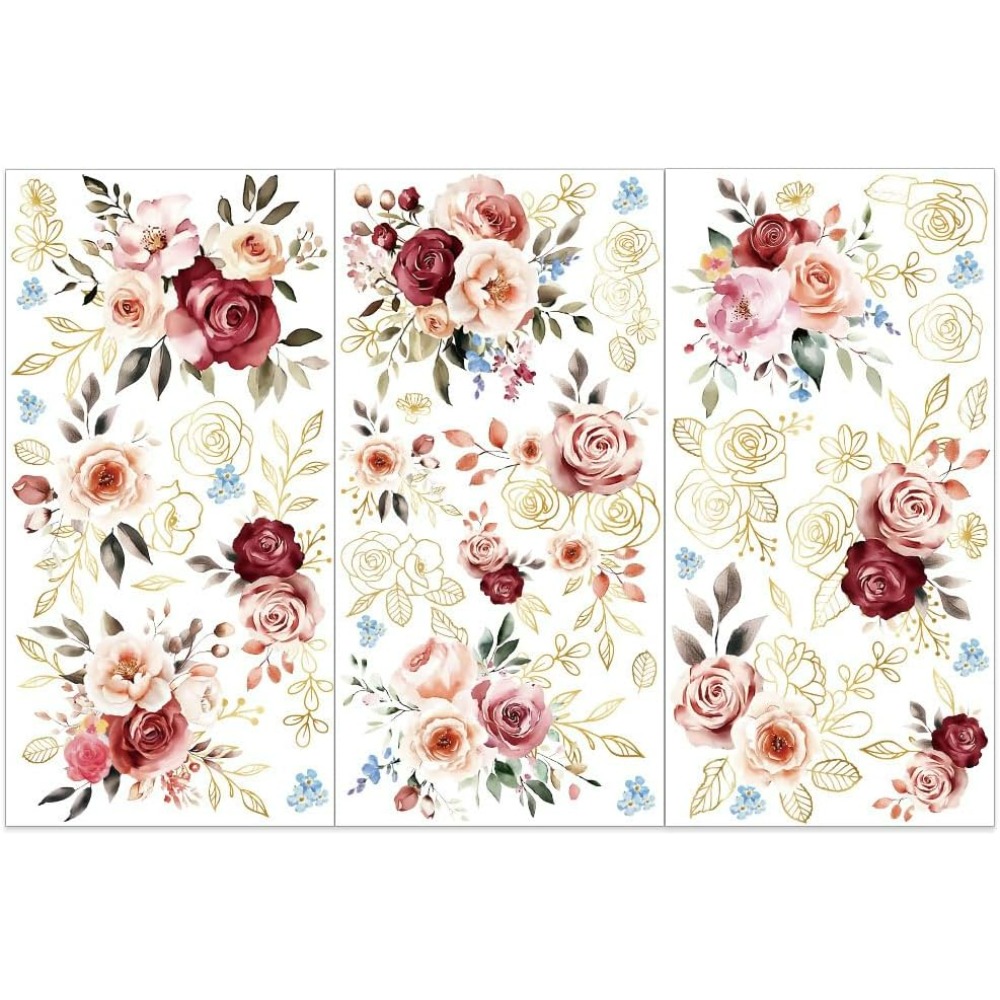 Embellishment Crafts - 3 pièces/ensemble aquarelle Roses frotter sur